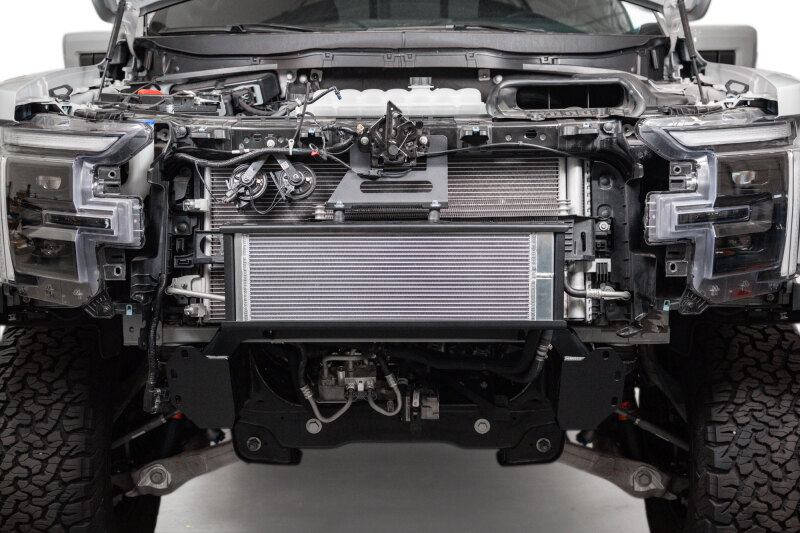 Ford F-150 Raptor R Performance Heat Exchanger - Addictive Desert Designs - High-Mount - Hammer Black Powder-Coated Steel Frame with Raw Aluminum Core - `23-`26